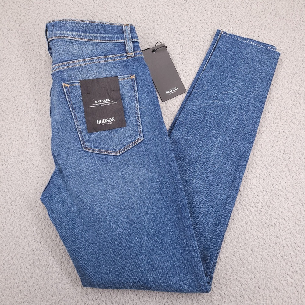 HUDSON Jeans Womens Size 28 Barbara High Waist Super Skinny Ankle Whiskered NEW